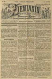 Ziemianin. Tygodnik przemysłowo-rolniczy; organ Centralnego Towarzystwa Gospodarczego w Wielkiem Księstwie Poznańskiem 1898.08.06 R.48 Nr32