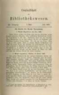 Centralblatt für Bibliothekswesen. 1886.07 Jg.3 heft 7