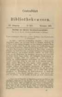 Centralblatt für Bibliothekswesen. 1886.11 Jg.3 heft 11
