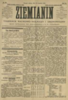 Ziemianin. Tygodnik naukowo-rolniczy i ekonomiczny; organ Centralnego Towarzystwa Gospodarczego w Wielkiem Księstwie Poznańskiem 1905.09.30 R.55 Nr39