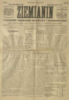 Ziemianin. Tygodnik naukowo-rolniczy i ekonomiczny; organ Centralnego Towarzystwa Gospodarczego w Wielkiem Księstwie Poznańskiem 1917.03.11 R.68 Nr10