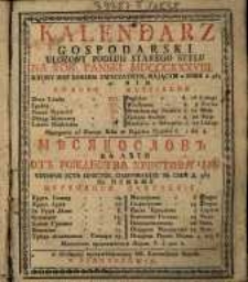 Kalendarz Gospodarski ułozony podług starego stylu na Rok Pański MDCCCXXXVIII ktory jest rokiem zwyczaynym, mającym w sobie d. 365 &hellip;