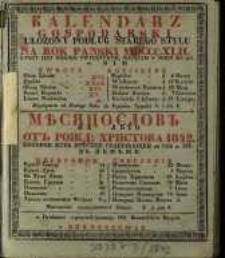 Kalendarz Gospodarski ułożony podług starego stylu na Rok Pański MDCCCXLII ktory jest rokiem zwyczaynym, mającym w sobie dni 365 &hellip;