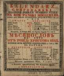 Kalendarz Gospodarski ułożony podług starego stylu na Rok Pański MDCCCXLIII ktory jest rokiem zwyczaynym, mającym w sobie dni 365 &hellip;