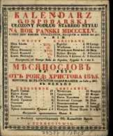 Kalendarz Gospodarski ułożony podług starego stylu na Rok Pański MDCCCXLV ktory jest rokiem zwyczaynym, mającym w sobie dni 365 &hellip;