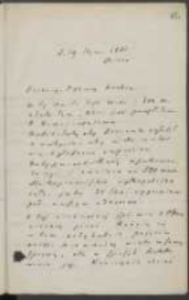 List Józefa Ignacego Kraszewskiego do Wawrzyńca Benzelstjerny-Engeströma z 19 stycznia 1881 roku
