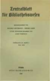 Zentralblatt für Bibliothekswesen. 1939.05 Jg.56 heft 5
