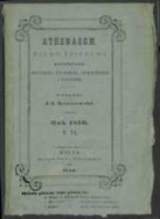 Athenauem: pismo poświęcone historii, literaturze, sztukom, krytyce itd. 1850 Nr6