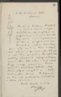 List Józefa Ignacego Kraszewskiego do Wawrzyńca Benzelstjerny-Engeströma z 30 listopada 1881 roku