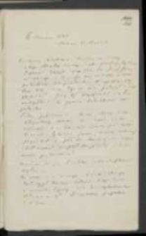 List Józefa Ignacego Kraszewskiego do Wawrzyńca Benzelstjerny-Engeströma z 6 marca 1883 roku