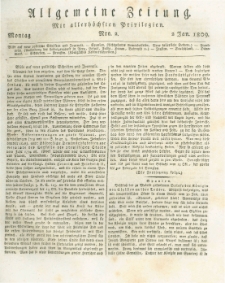 Allgemeine Zeitung: mit allerhöchsten Privilegien. 1809.01.02 Nro.2
