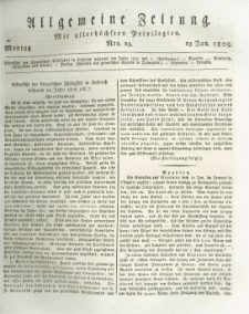 Allgemeine Zeitung: mit allerhöchsten Privilegien. 1809.01.23 Nro.23