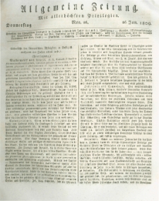Allgemeine Zeitung: mit allerhöchsten Privilegien. 1809.01.26 Nro.26