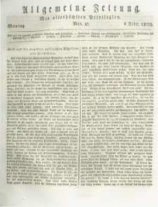 Allgemeine Zeitung: mit allerhöchsten Privilegien. 1809.02.06 Nro.37