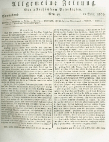 Allgemeine Zeitung: mit allerhöchsten Privilegien. 1809.02.11 Nro.42