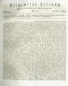 Allgemeine Zeitung: mit allerhöchsten Privilegien. 1809.02.20 Nro.51
