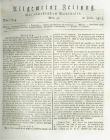 Allgemeine Zeitung: mit allerhöchsten Privilegien. 1809.02.21 Nro.52