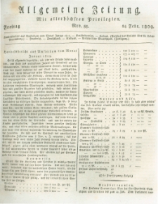 Allgemeine Zeitung: mit allerhöchsten Privilegien. 1809.02.24 Nro.55