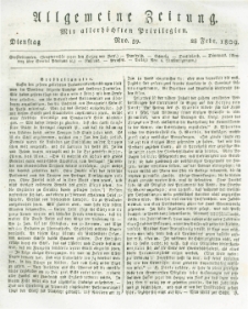 Allgemeine Zeitung: mit allerh&ouml;chsten Privilegien. 1809.02.28 Nro.59