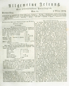 Allgemeine Zeitung: mit allerhöchsten Privilegien. 1809.03.02 Nro.61