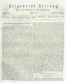 Allgemeine Zeitung: mit allerhöchsten Privilegien. 1809.03.03 Nro.62