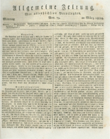 Allgemeine Zeitung: mit allerhöchsten Privilegien. 1809.03.20 Nro.79