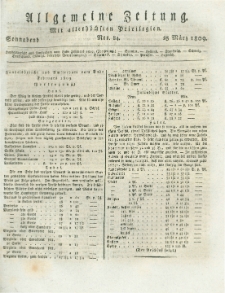 Allgemeine Zeitung: mit allerh&ouml;chsten Privilegien. 1809.03.25 Nro.84