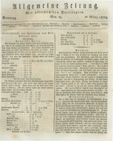 Allgemeine Zeitung: mit allerh&ouml;chsten Privilegien. 1809.03.26 Nro.85