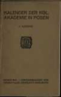 Kalender der K&ouml;nigliche Akademie in Posen.
