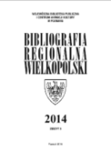 Bibliografia Regionalna Wielkopolski: 2014 Nr5