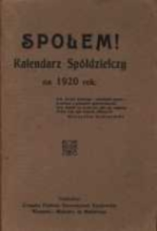 Społem ! Kalendarz Spółdzielczy na 1920 rok.