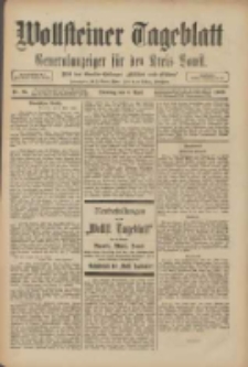 Wollsteiner Tageblatt: Generalanzeiger für den Kreis Bomst: mit der Gratis-Beilage: "Blätter und Blüten" 1909.04.06 Nr81