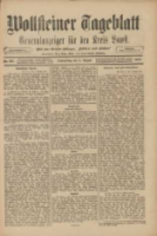Wollsteiner Tageblatt: Generalanzeiger f&uuml;r den Kreis Bomst: mit der Gratis-Beilage: "Bl&auml;tter und Bl&uuml;ten" 1909.08.05 Nr181
