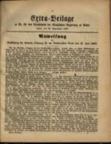 Extra=Beilage zu Nr. 39 des Amtsblatts der Königlichen Regierung zu Posen. Posen, den 28. September 1869