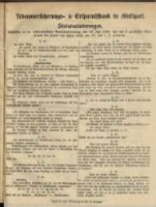 Lebensversicherungs- & Ersparnissbank in Stuttgart.Statutenänderungen.