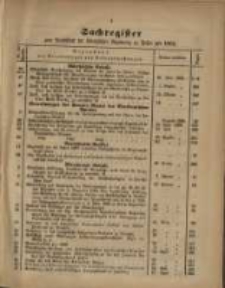Sachregister zum Amtsblatt der Königlichen Regierung zu Posen pro 1869