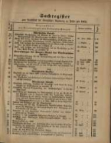 Sachregister zum Amtsblatt der Königlichen Regierung zu Posen pro 1869