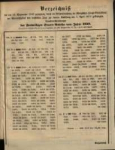Verzeichniss der am 15. September 1869 gezogenen ... Schuldverschreibungen der Freiwilligen Staats=Anleihe vom Jahre 1848