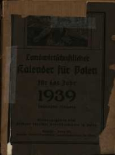 Landwirtschaftlicher Kalender für Polen für das Jahr 1939