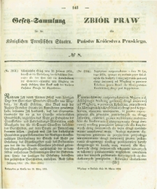 Gesetz-Sammlung f&uuml;r die K&ouml;niglichen Preussischen Staaten. 1854.03.30 No8