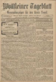 Wollsteiner Tageblatt: Generalanzeiger f&uuml;r den Kreis Bomst: mit der Gratis-Beilage: "Bl&auml;tter und Bl&uuml;ten" 1908.09.24 Nr225