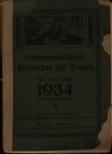 Landwirtschaftlicher Kalender für Polen für das Jahr 1934