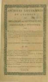 Archives littéraires de l'Europe: ou mélanges de littérature, d'histoire et de philosophie par une société de gens de lettres. Suivis d'une Gazette littéraire universelle. 1804 T.2 No.4