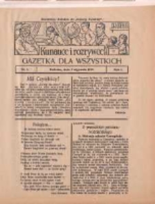Ku nauce i rozrywce: gazetka dla wszystkich: bezpłatny dodatek do "Gazety Polskiej" 1929.01.03 R.1 Nr1
