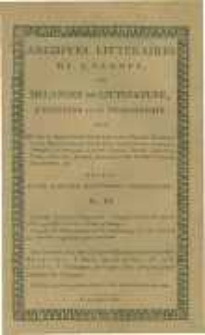 Archives littéraires de l'Europe: ou mélanges de littérature, d'histoire et de philosophie par une société de gens de lettres. Suivis d'une Gazette littéraire universelle. 1804 T.4 No.11