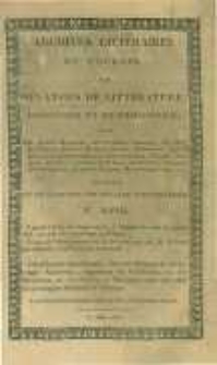 Archives littéraires de l'Europe: ou mélanges de littérature, d'histoire et de philosophie par une société de gens de lettres. Suivis d'une Gazette littéraire universelle. 1806 T.9 No.27