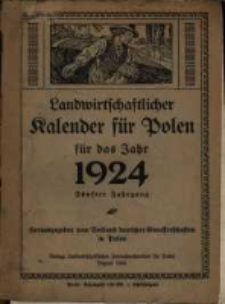 Landwirtschaftlicher Kalender für Polen für das Jahr 1924