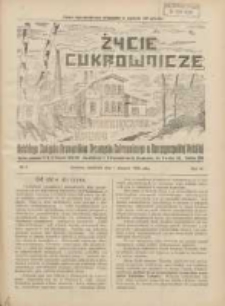 Życie Cukrownicze : miesięcznik : organ Polskiego Związku Pracowników Przemysłu Cukrowniczego w Rzeczypospolitej Polskiej 1926.08.01 R.4 Nr6