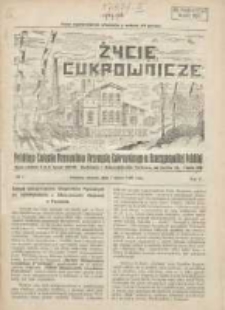 Życie Cukrownicze : miesięcznik : organ Polskiego Związku Pracowników Przemysłu Cukrowniczego w Rzeczypospolitej Polskiej 1927.03.01 R.5 Nr1