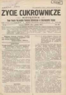 Życie Cukrownicze : miesięcznik : organ Polskiego Związku Pracowników Przemysłu Cukrowniczego w Rzeczypospolitej Polskiej 1929.12.01 R.7 Nr12